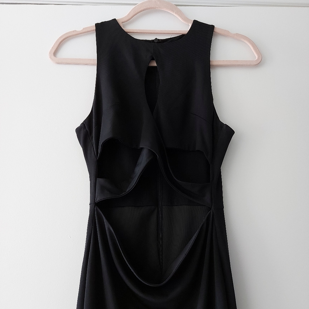 Dance & Marvel Solid Black Lbd Stretch Cutout Mid… - image 3